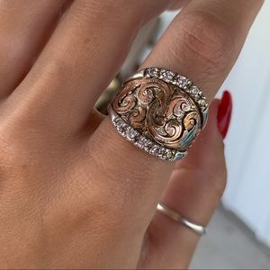 Rose Gold and Sterling Statement Ring
